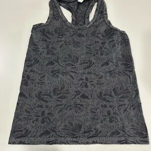 Athleta Charcoal Floral Tank Top size Large
